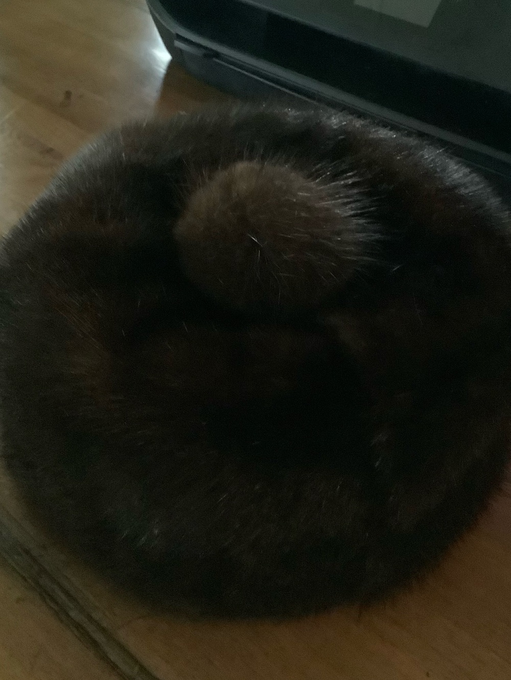 Vintage Dark Brown Mink Fur Pom Hat, Beverly Hills, 1950’s Hollywood Glam $100